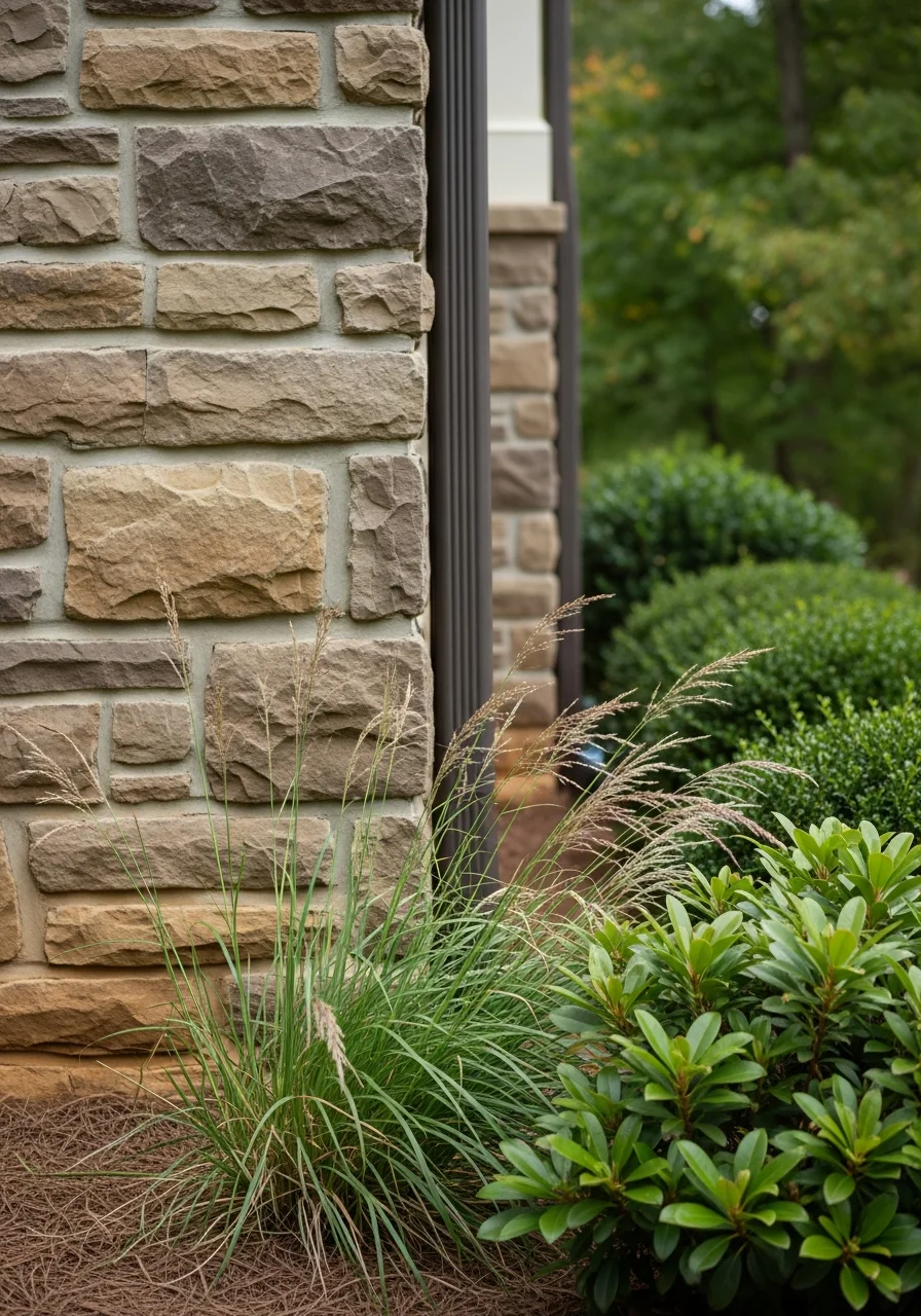 Close-up of quality exterior construction details on a Hendersonville home, showing attention to local building standards.