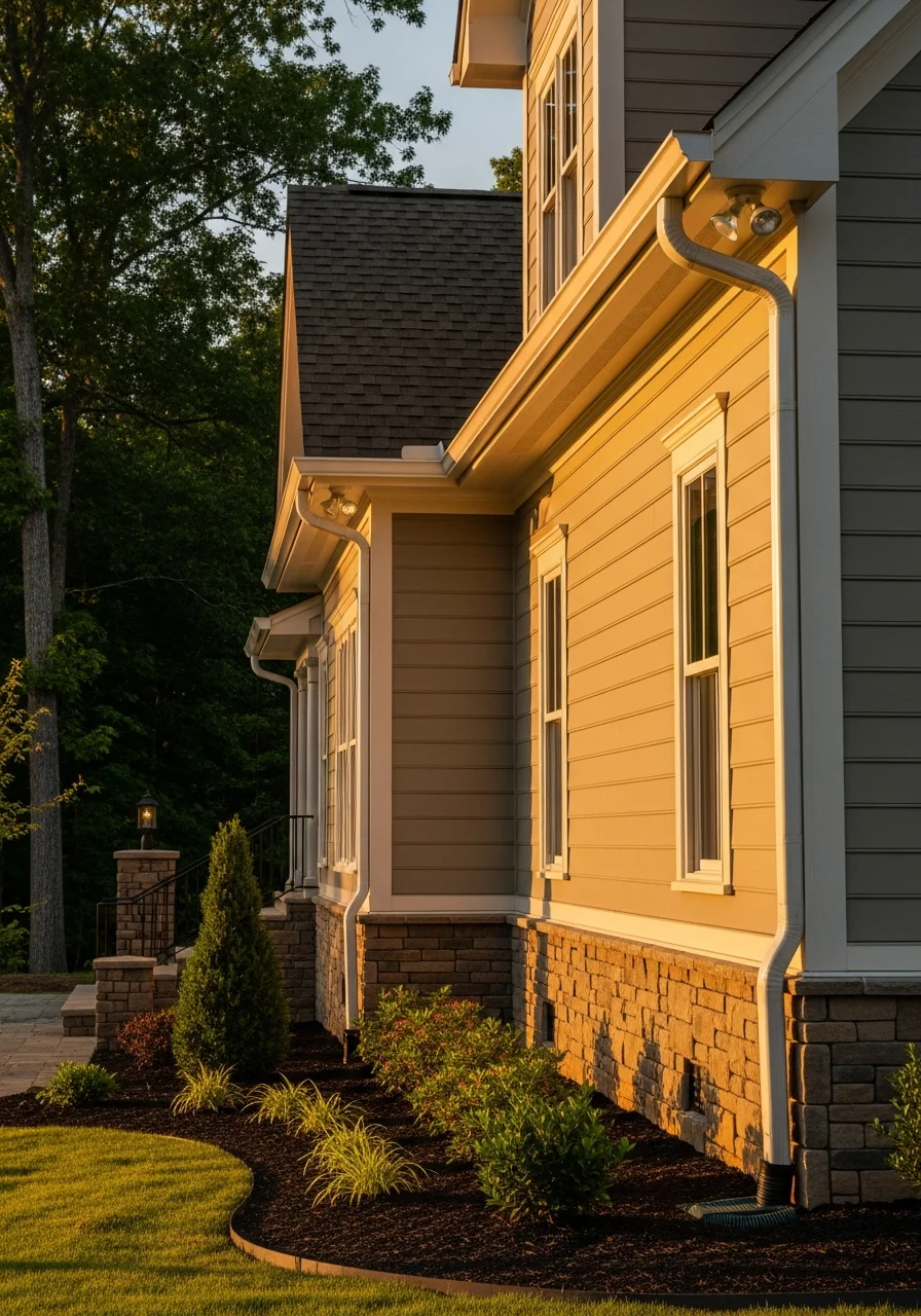 Quality exterior finish on a Weaverville home, highlighting craftsmanship and attention to local building standards.